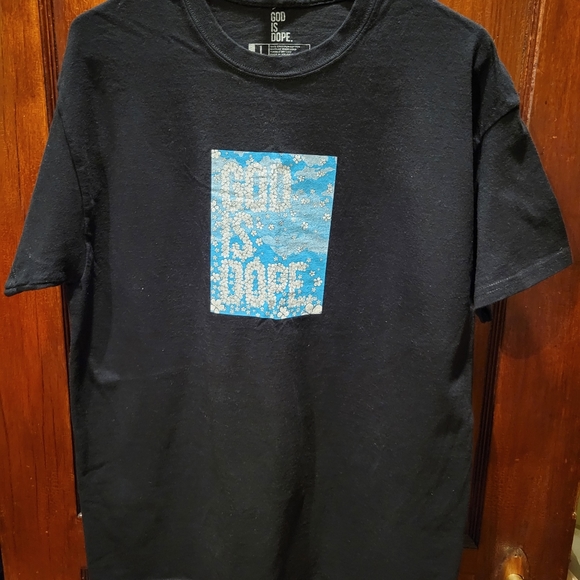 Used God Is Dope Black T-Shirt - Picture 1 of 1